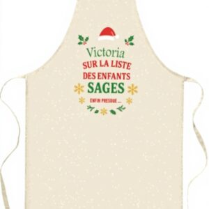 Tablier Planetee Victoria Liste enfants sages cadeau