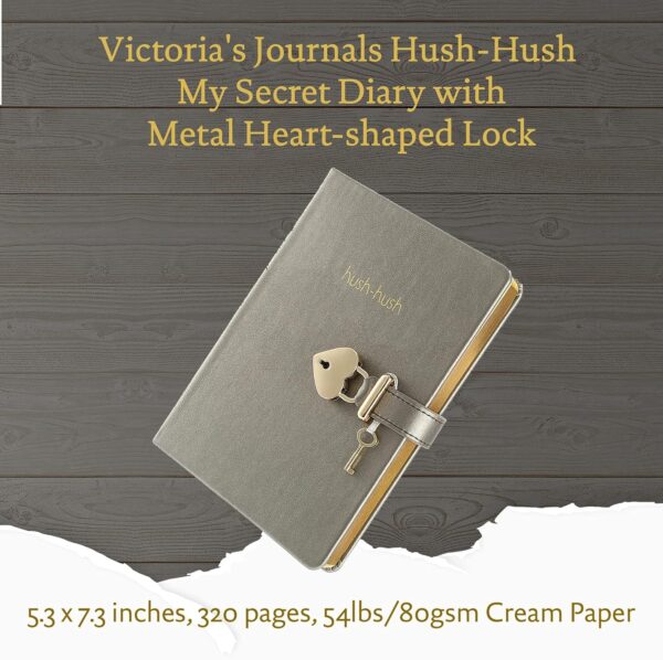 Carnet secret Victoria's Journals verrou cœur étain 320-7