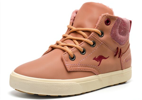 KangaROOS KAVU X Basket Mixte Enfant Rose Gris Acier