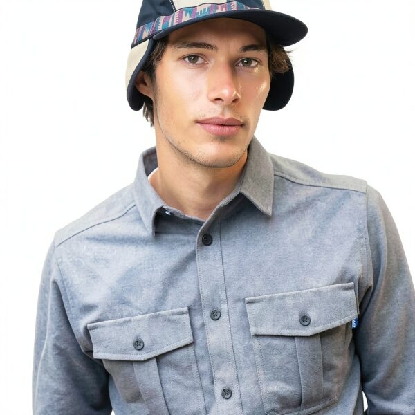 Chemise KAVU Homme Trappers Peak Gris Col Point Manche